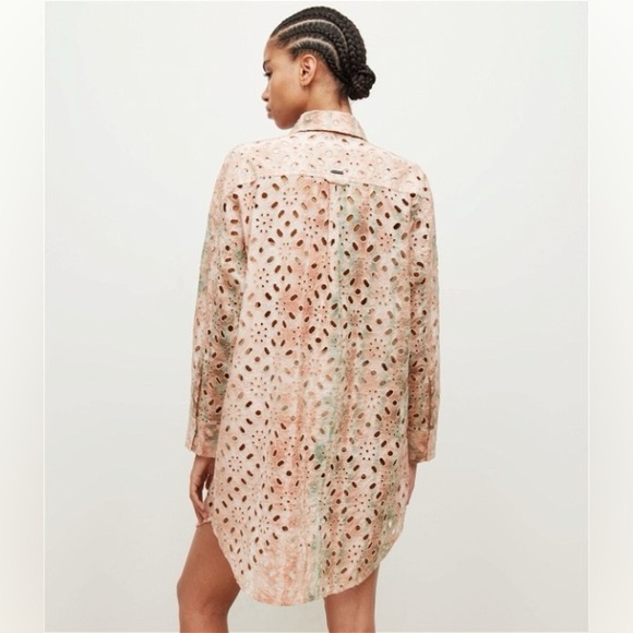 New! Allsaints Inez Marea Broiderie Shirt Dress 🤍 sz 6 - Picture 5 of 13